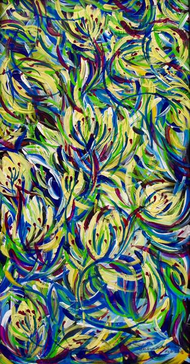 Original Abstract Floral Paintings by Janak Narayan