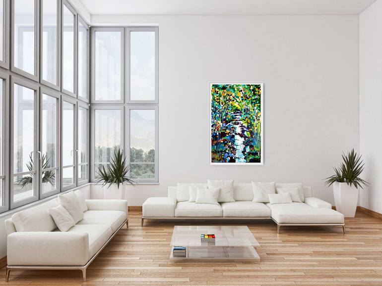 Original Abstract Expressionism Landscape Painting by Janak Narayan