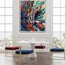 This painting is incredibly dynamic and full of movement in a very contemporary, stylized color palette and brushwork. There is a deliberate deconstruction of representation scenery of trees in a windy situation. The water is rippling in the wind. I want the audience to feel the vibrancy of the work. This artwork is sure to be a focal point in any wall space.