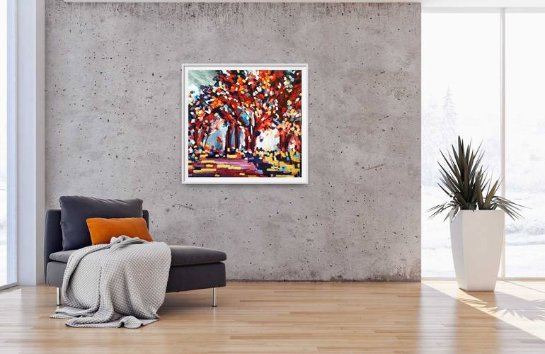 Original Abstract Expressionism Landscape Painting by Janak Narayan