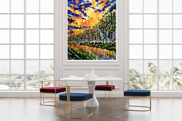Original Abstract Expressionism Landscape Painting by Janak Narayan