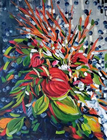 Print of Abstract Expressionism Floral Paintings by Janak Narayan
