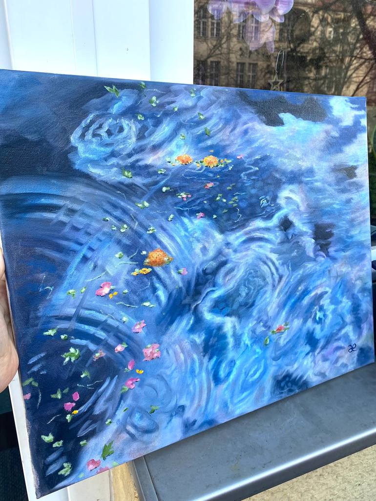 Original Abstract Expressionism Garden Painting by Caesiliae Fine Art
