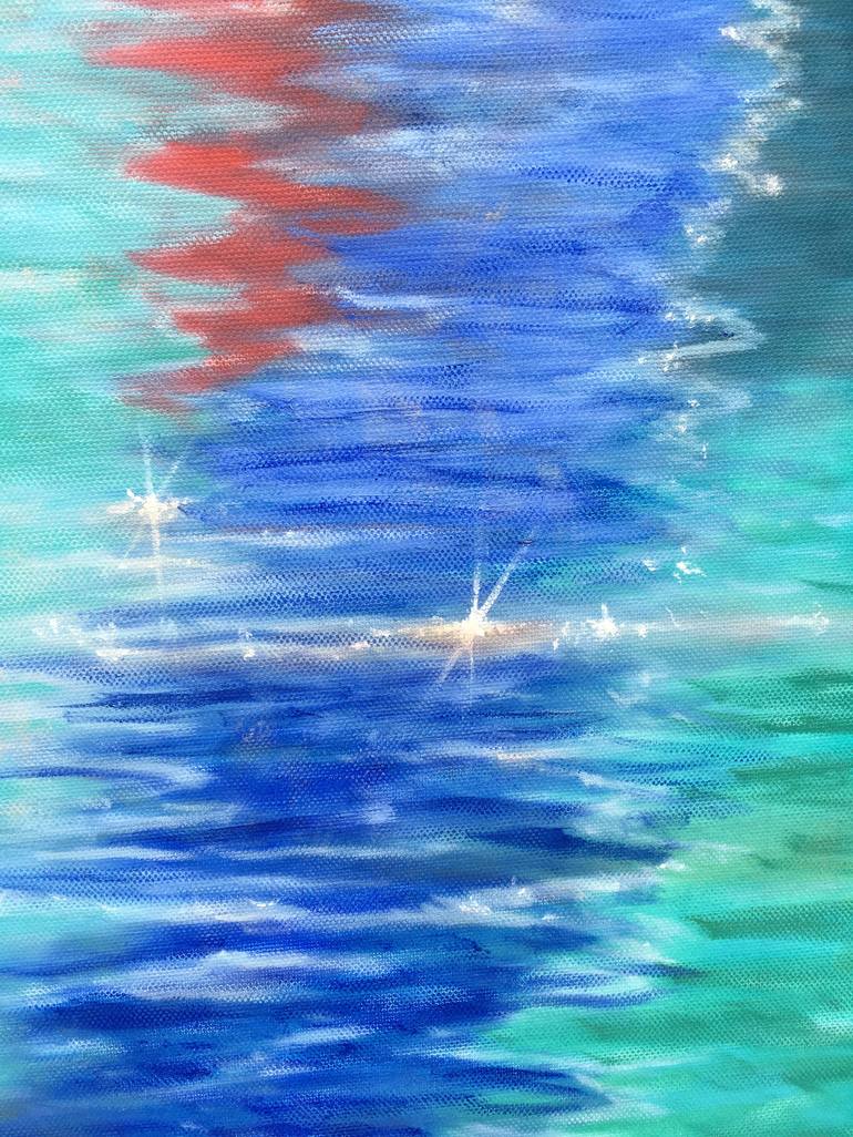 Original Abstract Expressionism Boat Painting by Caesiliae Fine Art