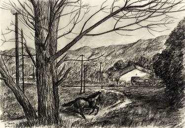 Print of Fine Art Landscape Drawings by Damian Osborne