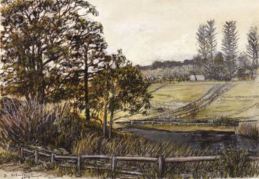 Original Impressionism Landscape Drawings by Damian Osborne