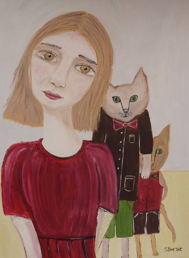 Print of Figurative Cats Paintings by Sharyn Bursic