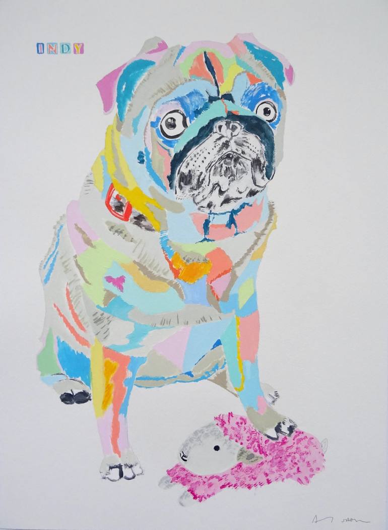 Original Pop Art Dogs Painting by Andy Shaw