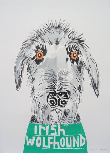 Saatchi Art Artist Andy Shaw; Paintings, “Irish Wolfhound” #art