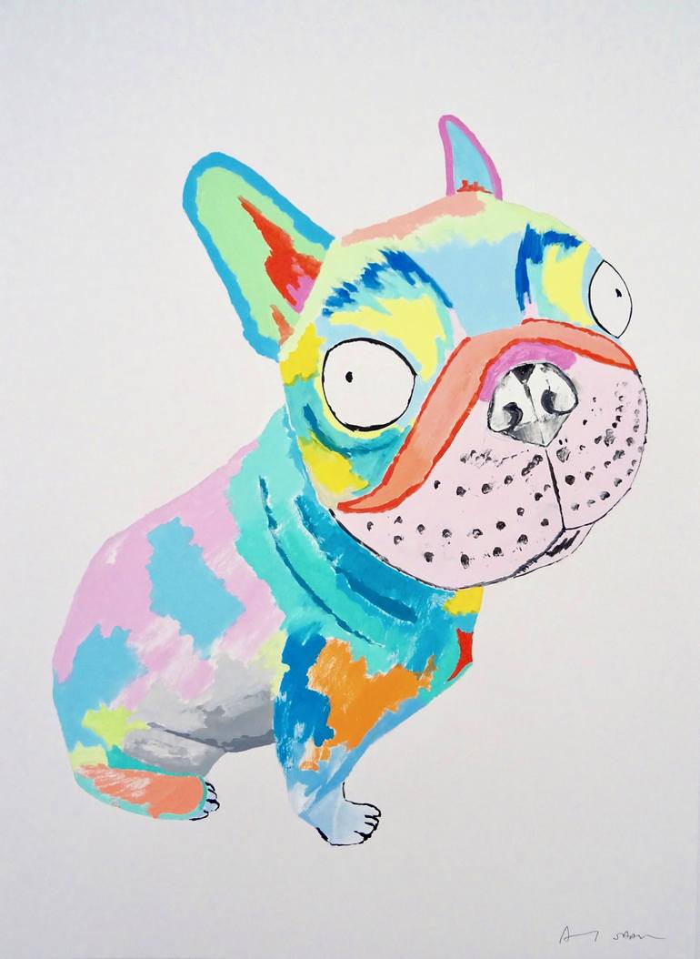 Baby French Bulldog Painting by Andy Shaw | Saatchi Art