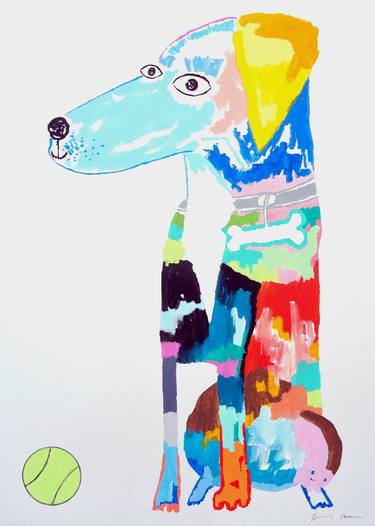 Original Pop Art Dogs Paintings by Andy Shaw