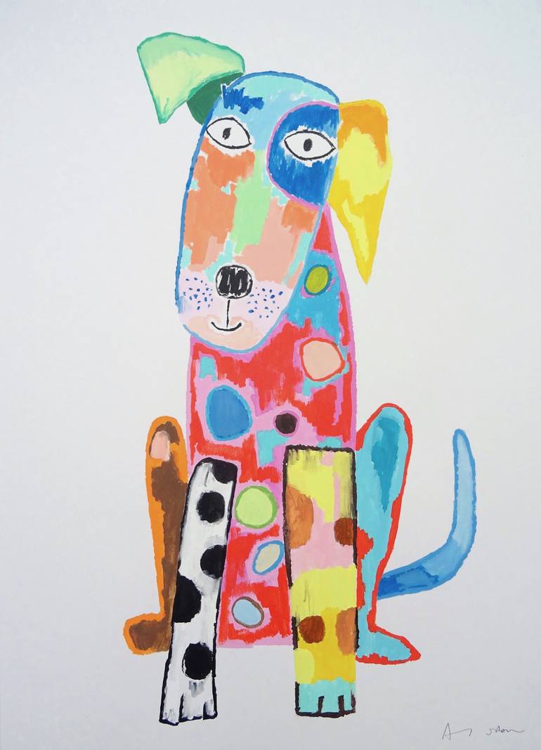 Print of Pop Art Dogs Paintings by Andy Shaw