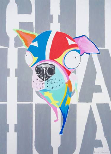 Original Pop Art Dogs Painting by Andy Shaw