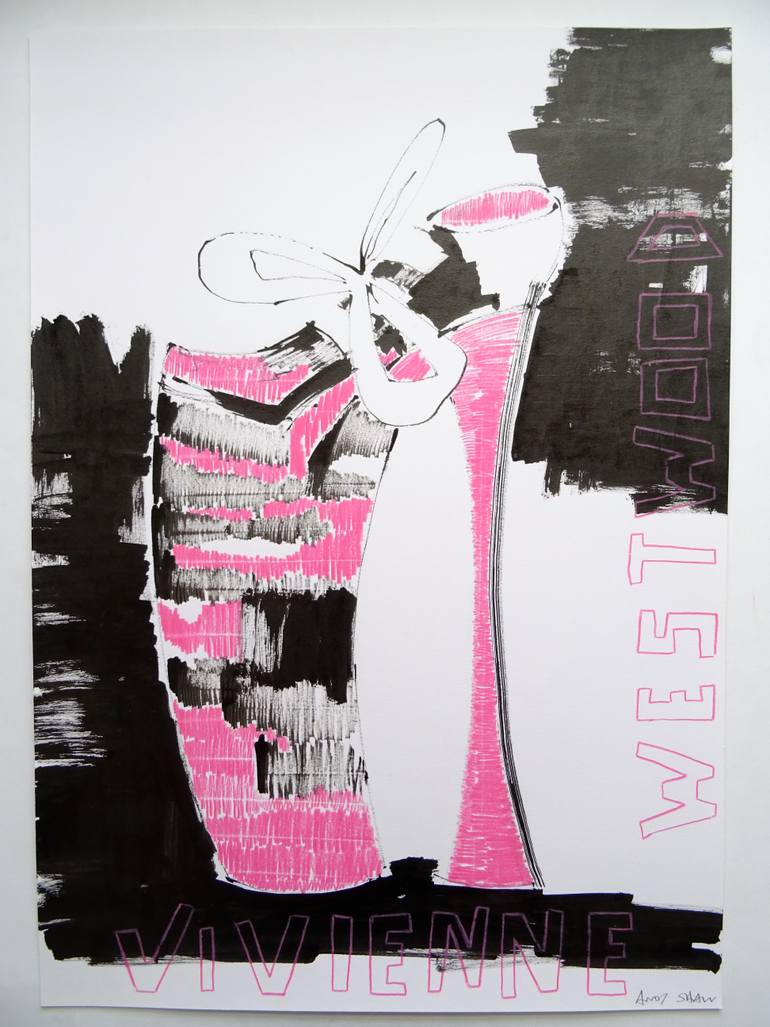 Original Folk Fashion Drawing by Andy Shaw