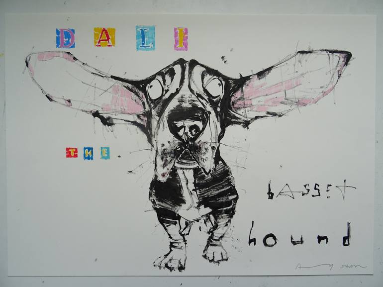 Original Dogs Drawing by Andy Shaw