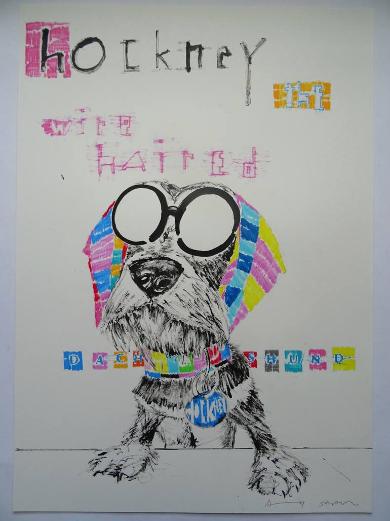 Original Folk Dogs Drawing by Andy Shaw
