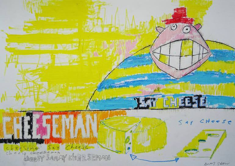 Cheese Man Drawing by Andy Shaw | Saatchi Art