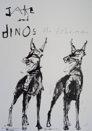 Original Fine Art Dogs Drawings by Andy Shaw