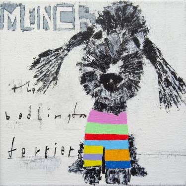 Saatchi Art Artist Andy Shaw; Painting, “Munch the Bedlington Terrier Dog” #art