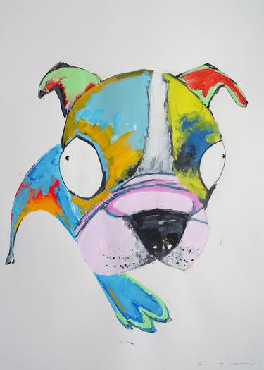 Print of Pop Art Dogs Paintings by Andy Shaw