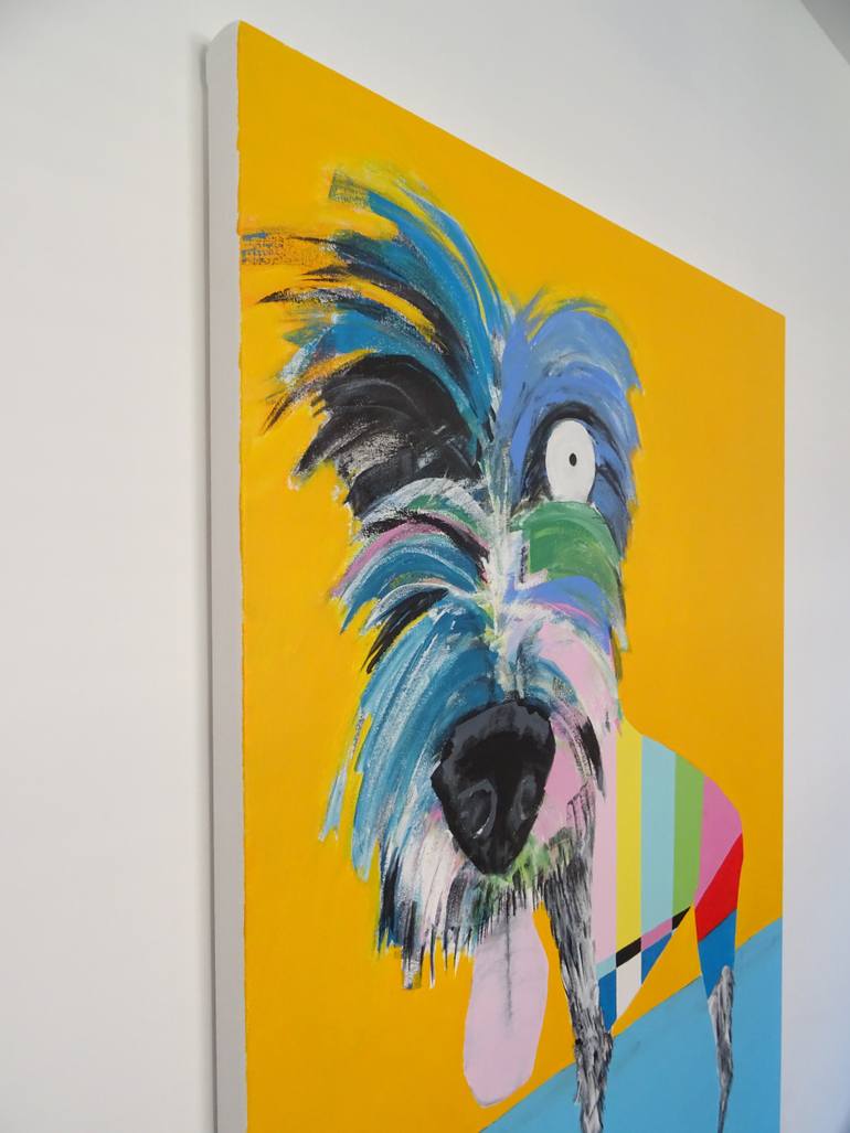 Original Abstract Dogs Painting by Andy Shaw