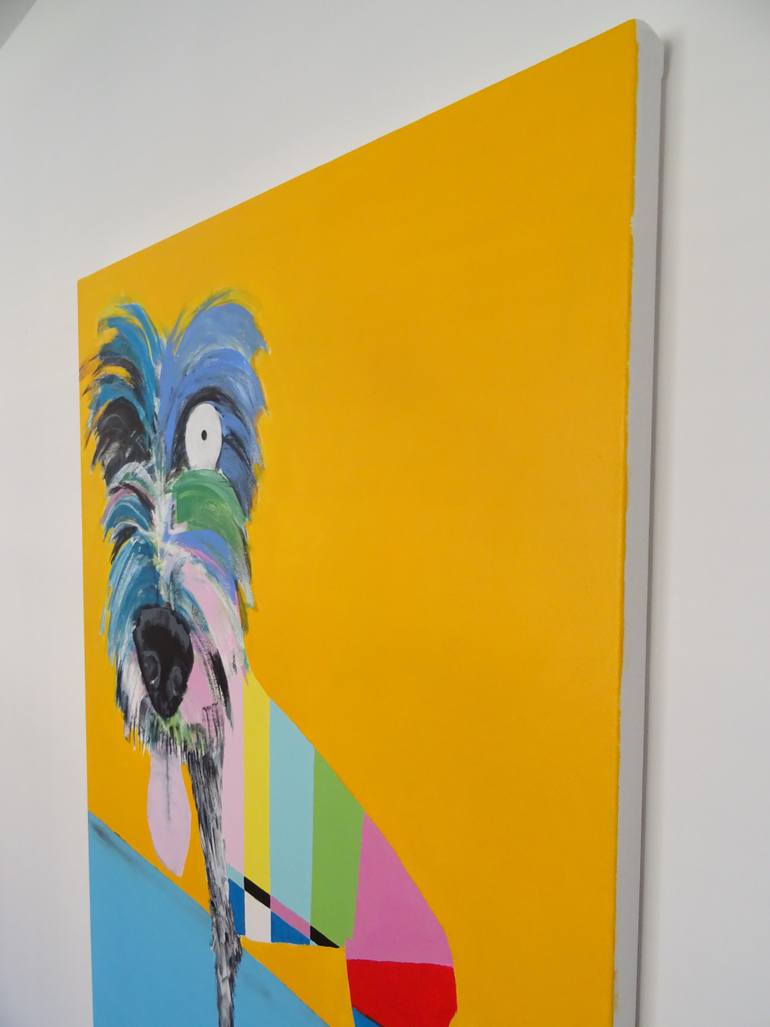Original Abstract Dogs Painting by Andy Shaw