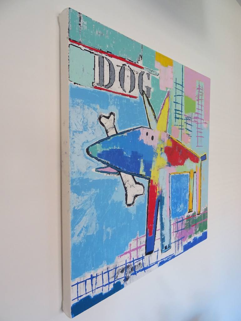 Original Abstract Dogs Painting by Andy Shaw