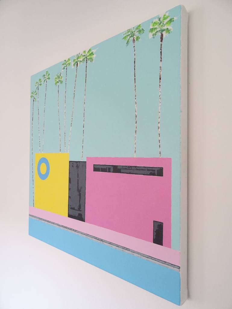 Blue Circle House, Palm Springs Painting by Andy Shaw | Saatchi Art