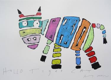 Original Pop Art Cats Paintings by Andy Shaw