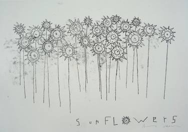 Original Pop Art Floral Drawings by Andy Shaw