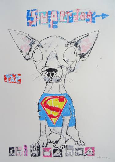 Original Pop Art Dogs Drawings by Andy Shaw