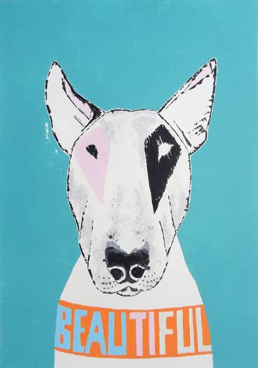 Saatchi Art Artist Andy Shaw; Painting, “Beau the Bull Terrier” #art