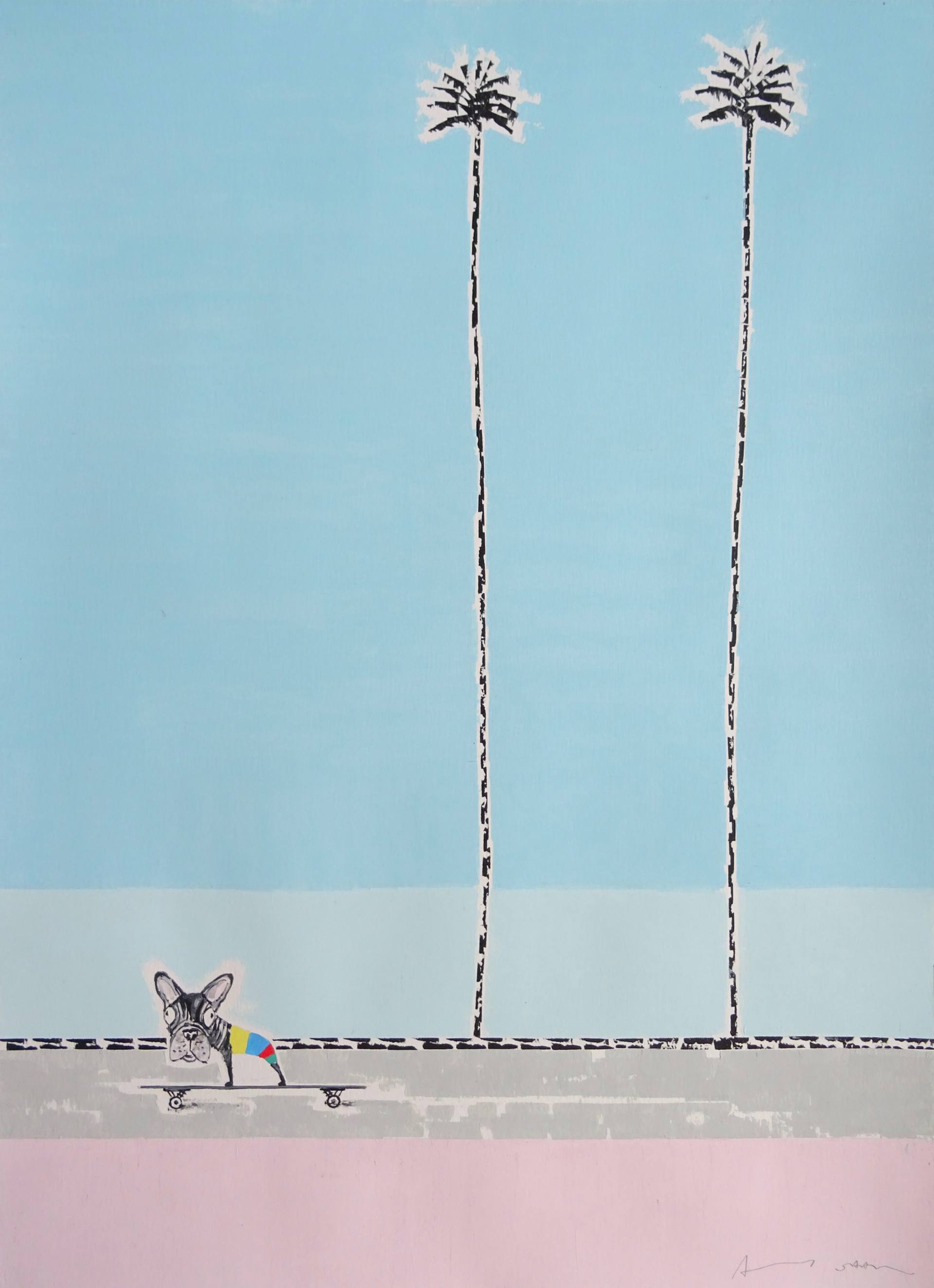Saatchi Art Artist Andy Shaw; Painting, “French Bulldog Cruising On The Boulevard” #art