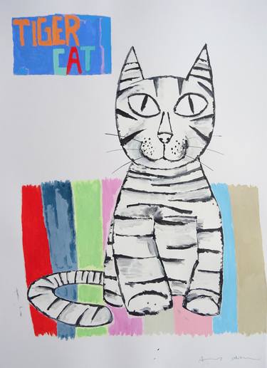 Print of Pop Art Cats Paintings by Andy Shaw