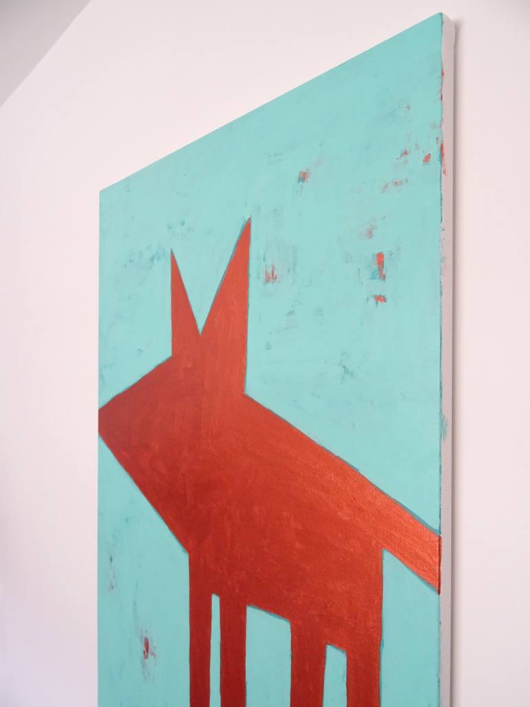 Original Abstract Dogs Painting by Andy Shaw