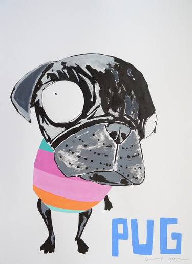 Original Pop Art Dogs Paintings by Andy Shaw