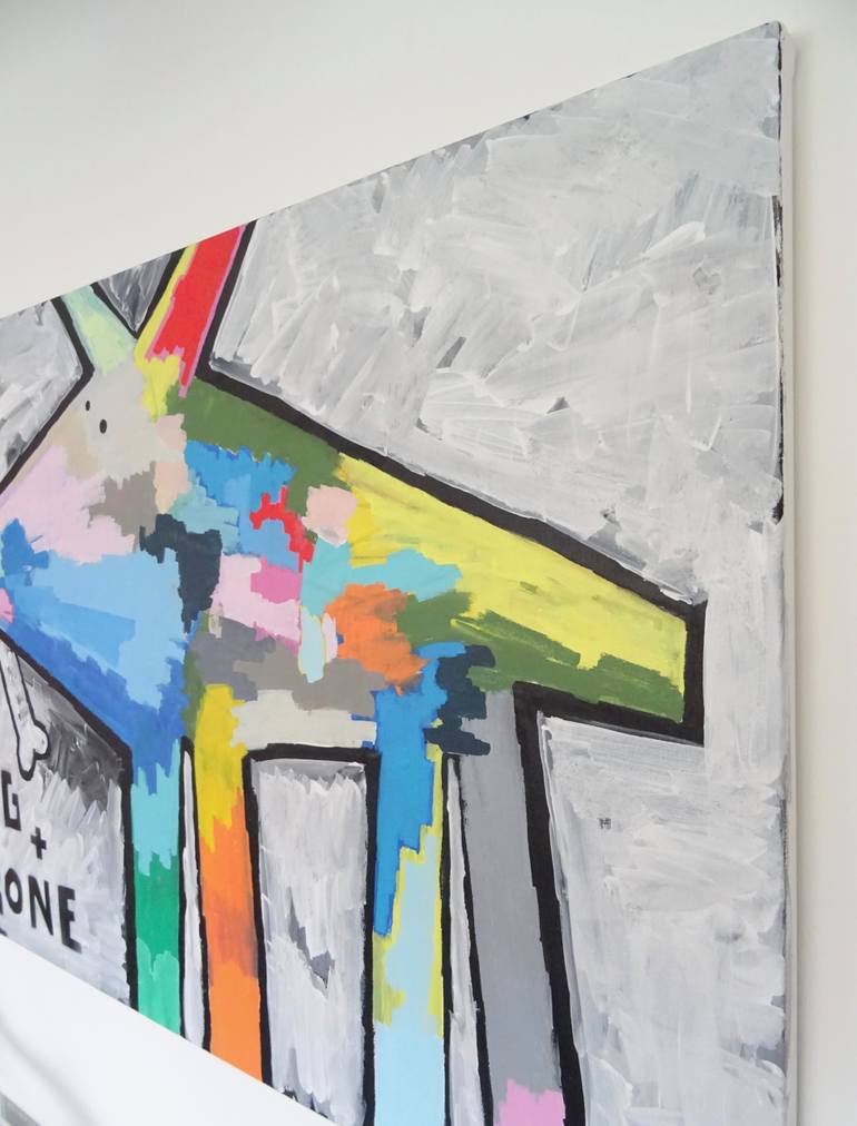 Original Abstract Dogs Painting by Andy Shaw
