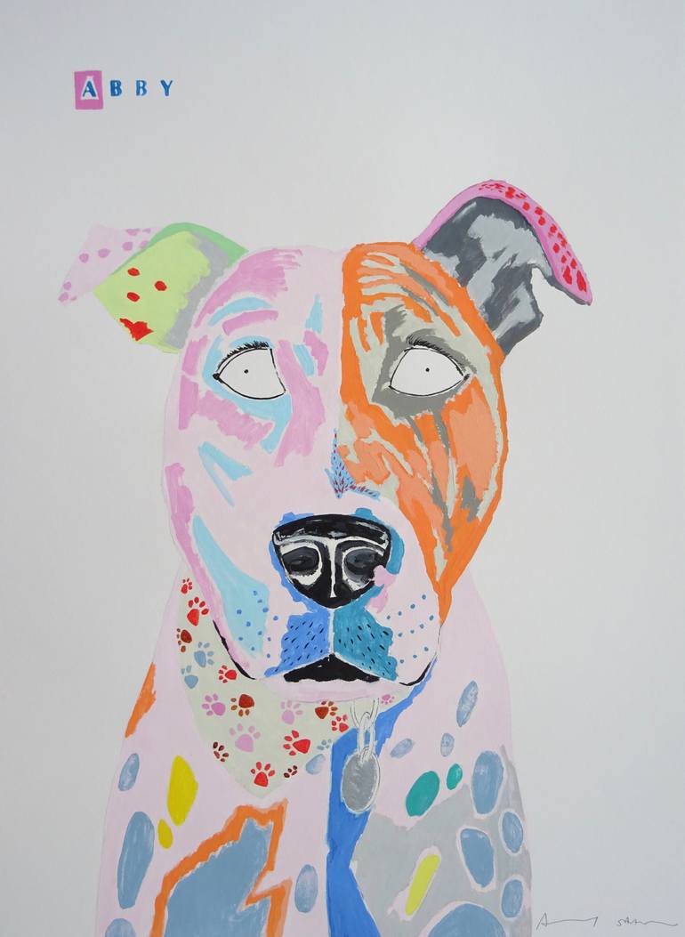 Print of Abstract Dogs Painting by Andy Shaw