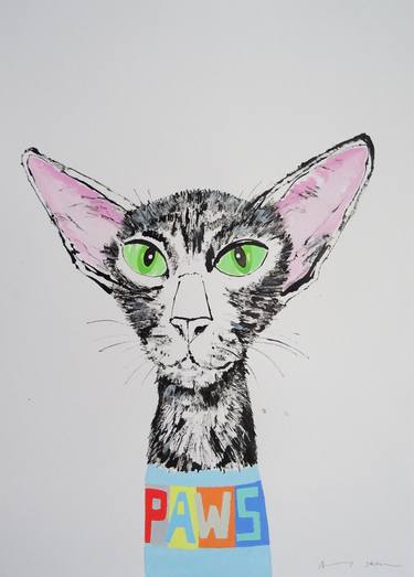 Print of Cats Paintings by Andy Shaw
