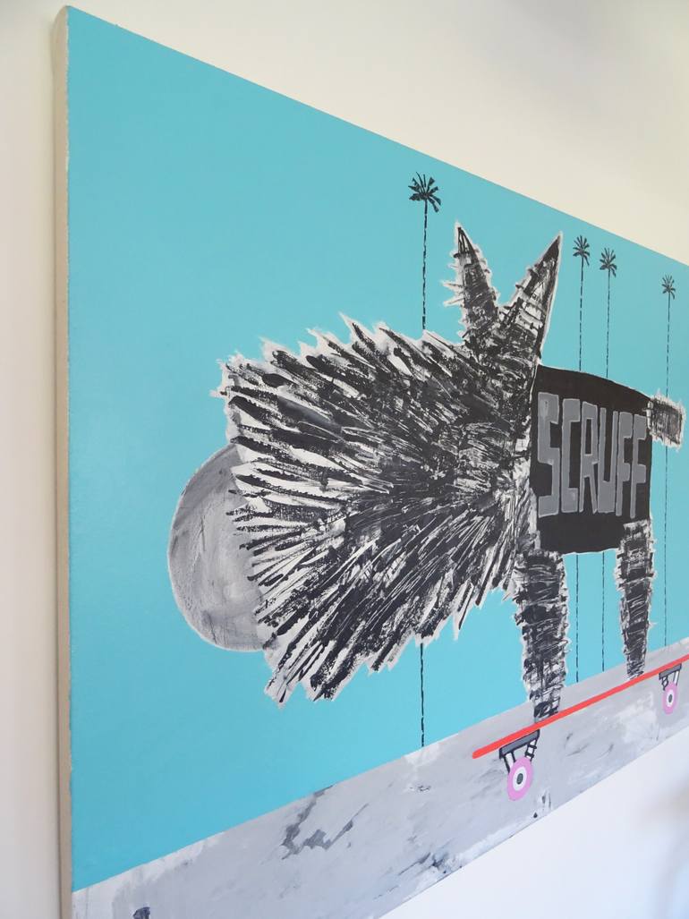 Original Abstract Dogs Painting by Andy Shaw