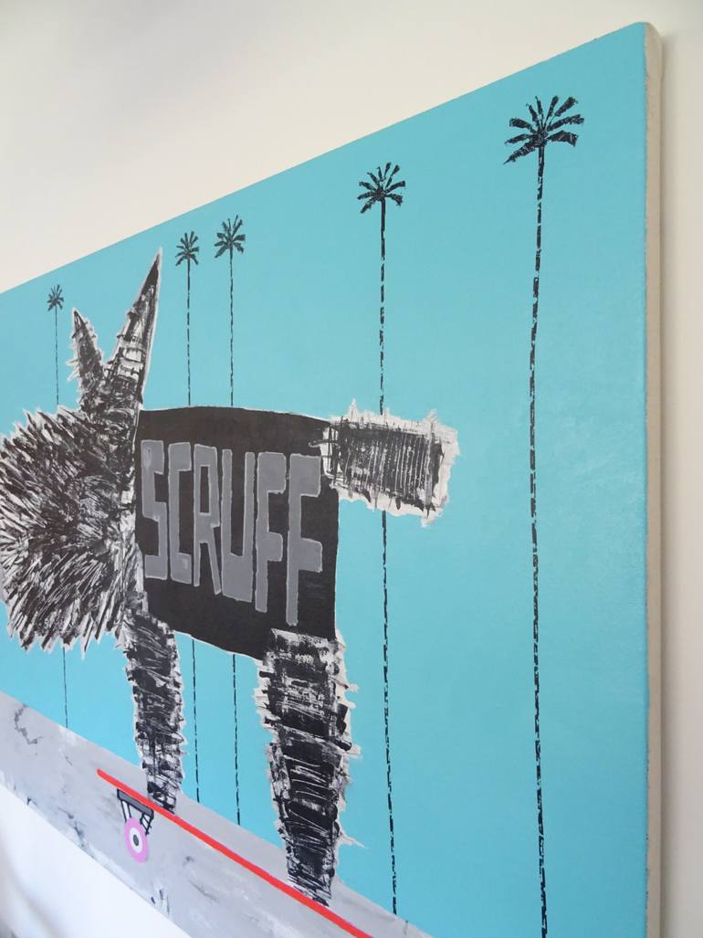 Original Abstract Dogs Painting by Andy Shaw