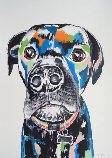 Print of Dogs Paintings by Andy Shaw