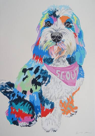 Print of Pop Art Dogs Paintings by Andy Shaw