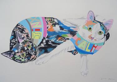 Print of Pop Art Cats Paintings by Andy Shaw