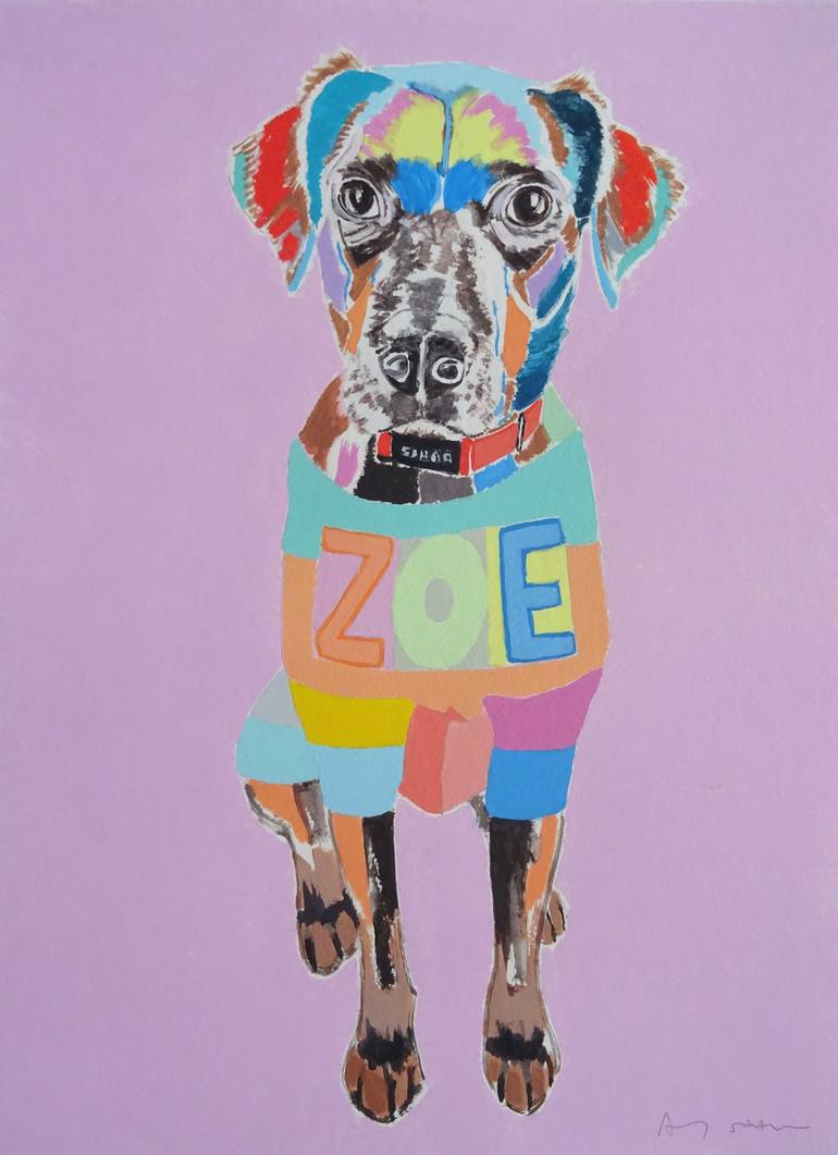 Original Pop Art Dogs Painting by Andy Shaw