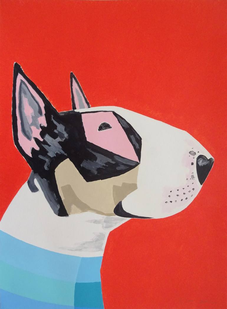 Bull Terrier Painting by Andy Shaw | Saatchi Art