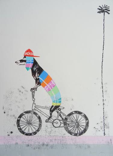 Print of Pop Art Bicycle Paintings by Andy Shaw
