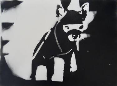 Original Street Art Dogs Paintings by Andy Shaw
