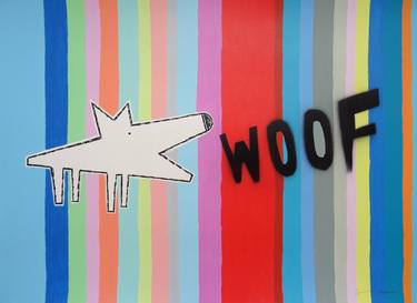 Woof Dog On Stripes thumb