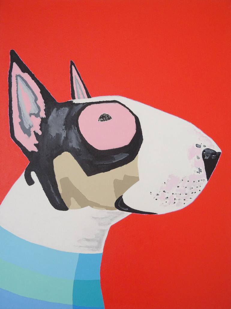 Bull Terrier Painting by Andy Shaw | Saatchi Art